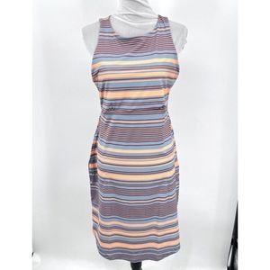 Prana Women's Emerald Lake Red Clay Stripe Dress Size Large